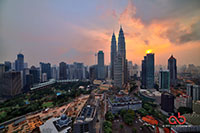 Hazy Kuala Lumpur taken with Nikon D800E, Samyang 14mm f/2.8 and HDR 9 exposures